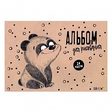 Альбом для рисования А4 24л скоба Веселый мишка Феникс 60276