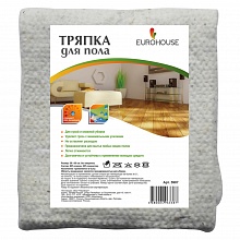 Тряпка для пола 50х60см 170г/м2 хлопчатобумажная серая EuroHouse, 5987