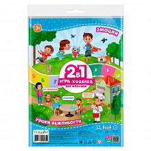 Игра-ходилка с фишками для малышей 2в1 Эмоции+Уроки вежливости ГЕОДОМ, 4607177458939