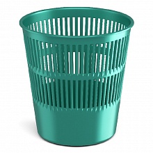 Корзина для бумаг 9л пластиковая сетчатая бирюзовая Ice Metallic Erich Krause, 55935