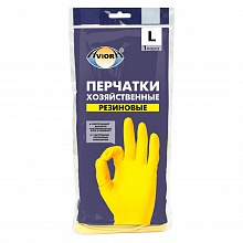 Перчатки резиновые L Aviora желтые 402-568
