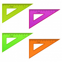 Треугольник пластиковый 30х60х90° 10см ассорти корпус Neon СТАММ ТК23