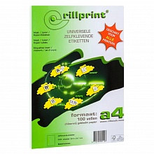 Наклейки бумажные А4 белые универсальные 100л Rillprint, 89124