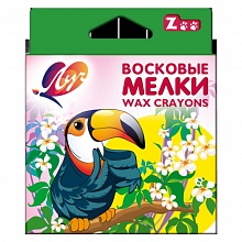 Мелки восковые 12 цветов шестигранные d=90мм ZOO Луч 12С865-08
