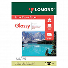 Фотобумага Lomond А4 130г/м2 глянцевая 25л для струйной печати 0102041