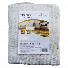 Тряпка для пола 75х100см 190г/м2 хлопчатобумажная с оверлоком серая EuroHouse, 12111