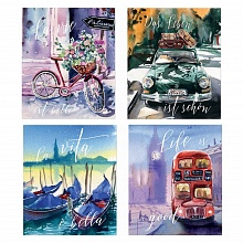 Тетрадь  48л клетка ассорти Жизнь хороша. Акварельный винтаж Полином, 3207         