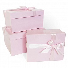 Коробка подарочная прямоугольная 21x17x11см коралловая глянец с бантом Д10103П.271.2