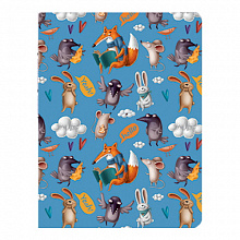 Тетрадь со сменным блоком 80л клетка Fanny Pattern blue +2 запасных блока Полином, 3095