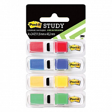 Закладки клейкие 44х12мм 4 цвета по 24л пластиковые 683-4S-RU 3M Post-it Index 7100030101
