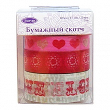 Клейкая лента декоративная Любовь 3шт Decola 4932