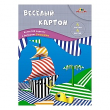 Картон 6цв 6л А4 двусторонний мелованный с рисунком в папке Полоски КТС-ПРО, С0151-01