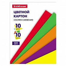 Картон 10 цв 10л А4 немелованный Erich Krause Basic, 53160