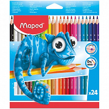 Карандаши пластиковые  24 цв трехгранные MAPED Pulse 862254