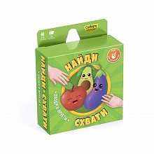 Игра карточная Серия Найди-схвати. Овощи и фрукты ГЕОДОМ, 4607177458397