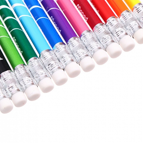 Карандаши пластиковые  12 цв с ластиком MAPED Color Peps Oops 832812
