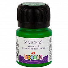 Краска акриловая матовая 20мл зеленая средняя Decola 14326722