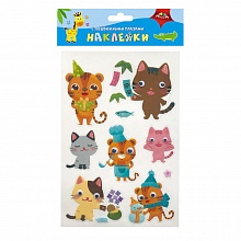 Наклейки с подвижными глазками Весёлые котята КТС-ПРО, С3749-08