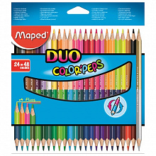 Карандаши  48 цв двусторонние трехгранные ударопрочные MAPED DUO 829602