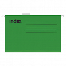 Папка подвесная А4+ INDEX зеленый картон ISF02/FC/GN