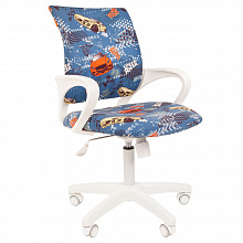 Кресло детское Chairman Kids 103 White тканевое покрытие с рисунком Машинки 7027830