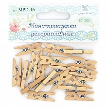 Декоративный элемент Прищепка 18шт натуральное дерево Рукоделие MPD-16