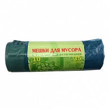 Пакет для мусора 35л рулон 10 штук 25мкм ПВД с завязками VitAlux 00497