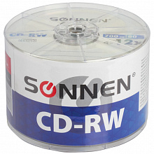 Диск CD-RW 700MB 4-12x 50шт (цена за 1 шт) SONNEN 512578