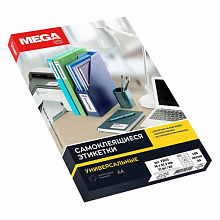 Наклейки бумажные А4 голубые пл.80г/м2 100л Mega Label, 73631
