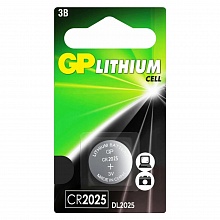 Элемент питания CR2025 GP Lithium литиевая в блистере 1шт CR2025-7C5