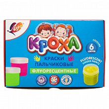 Краски пальчиковые 6 цветов 40мл флуоресцентные Кроха Луч 24С1498-08