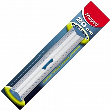 Линейка металлическая 20см бесшумная с держателем MAPED Aluminium 120120