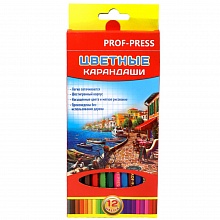 Карандаши пластиковые  12 цв. Красочный пейзаж Проф-Пресс 2М, КЦ-3265