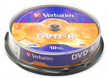 Диск DVD-R 4.7GB 16х 10шт (цена за шт) Verbatim, DVD-RC010/V16,43529