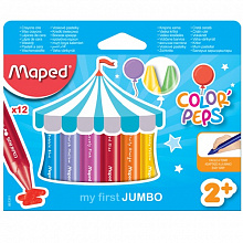 Мелки восковые 12 цветов трехгранные толстые MAPED Wax Maxi 861311