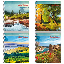 Тетрадь спираль  96л клетка Радужная природа Проф-Пресс, 96-6912