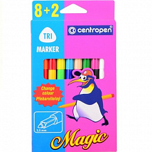 Фломастеры Centropen Magic Trio 8+2 цв.,волш.,2549/10