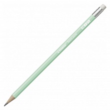 Карандаш чернографитный HB с ластиком шестигранный корпус зеленый STABILO SWANO PASTEL 4908/02-HB