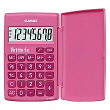 Калькулятор карманный 8 разрядов CASIO розовый с крышкой LC-401LV-PK-W-A-EP