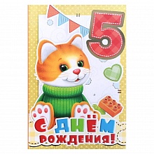 Открытка А5 средняя С днем рождения  5 лет 060.504 МП