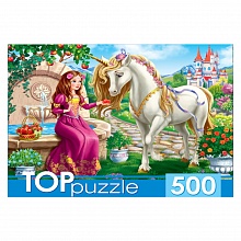 Пазлы 500 элементов TOPpuzzle Принцесса и единорог, ХТП500-4131