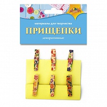 Декоративный элемент Прищепка 6шт Цветочный паттерн КТС-ПРО, С3574-14