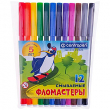 Фломастеры 12 цветов Centropen Пингвины 7790/12-86
