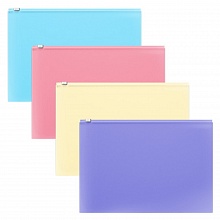 Папка-конверт на молнии B5 ассорти Fizzy Pastel Erich Krause, 50339