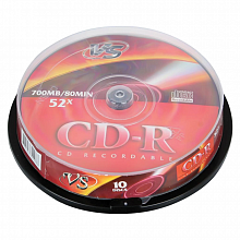Диск CD-R 52x 10шт (цена за шт) VS Cake Box VSDVDPRCB1001 511541
