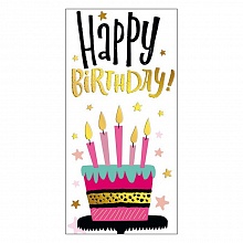 Открытка конверт для денег Hаppy Birthday Мир поздравлений 078.595