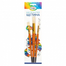 Набор кистей 3 шт., Гамма щетина №7,12 круглые, №12 плоская 280618.09.04