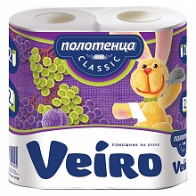 Полотенца бумажные двухслойные 2 рулона (2х12,5м) белые VEIRO 5п22