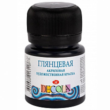 Краска акриловая глянцевая 20мл черная Decola 2926810