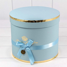 Коробка подарочная цилиндр 18,5х16,5см Flowers for you Голубая OMG 7201000/437